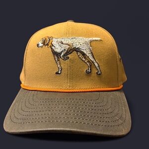 Embroidered Dog Cap in Tan and Orange